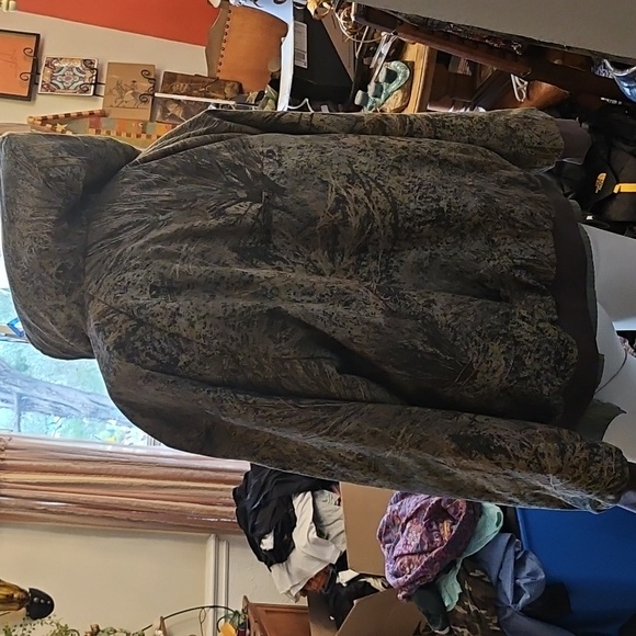 Russell Outdoors Mens Mossy Oak Brush Jacket Camouflage XL Hooded Quilt Lined - Picture 7 of 15